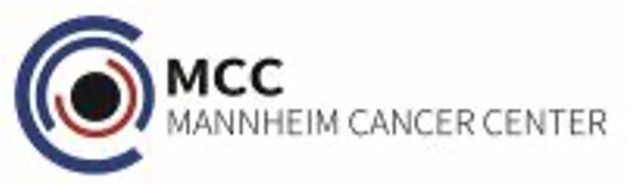 Logo des Mannheim Cancer Center, stilisierte Kreise mit "MCC" und "Mannheim Cancer Center" in schwarzer Schrift.