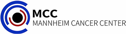 Logo des Mannheim Cancer Center mit stilisiertem C in Blau und Rot, daneben der Schriftzug "MCC Mannheim Cancer Center".