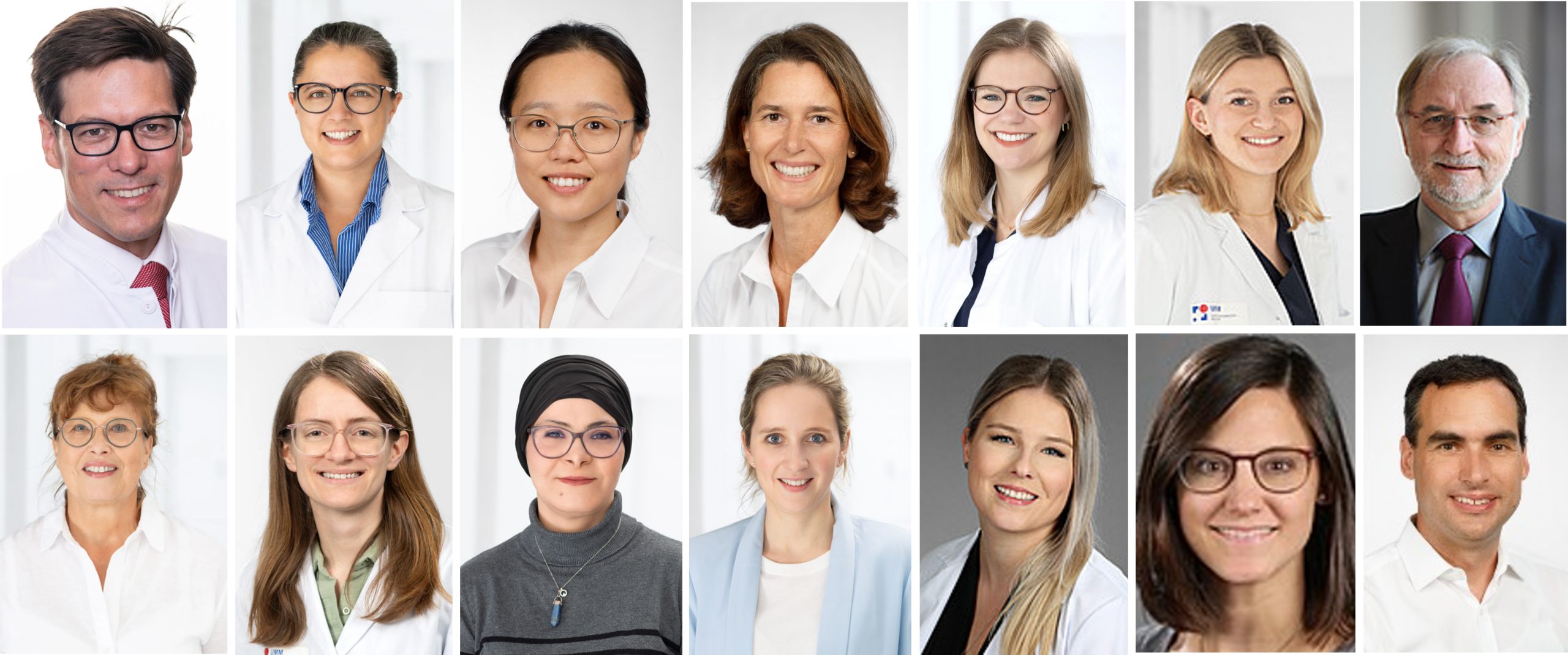 Fotocollage mit Porträts von Ärztinnen und Ärzten sowie Mitarbeitenden des Teams der Sarkomchirurgie.